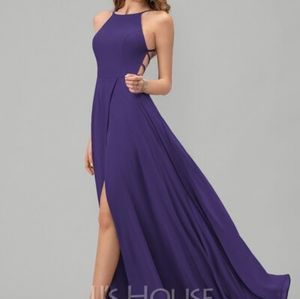 NWT JJ's House Chiffon Maxi Dress with Split Front
